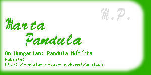 marta pandula business card